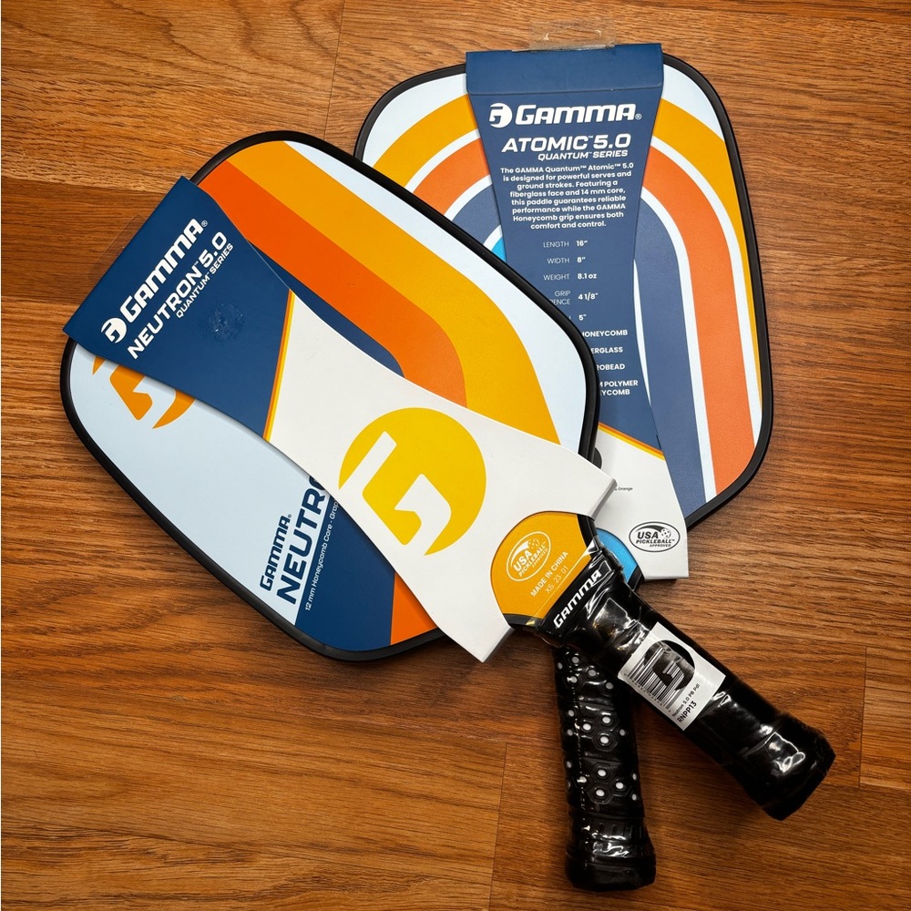 SET OF 2 - NWT Gamma Neutron 5.0 16” Pickleball Paddle Set - Multicolor